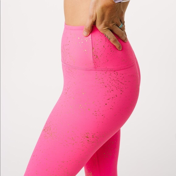 Zyia Hot Pink Stay Gold Leggings 
